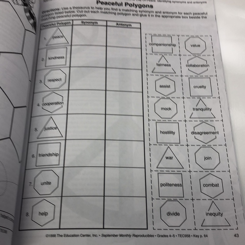 September Reproducible Activities Grades 4-5 - Picture 8 of 9